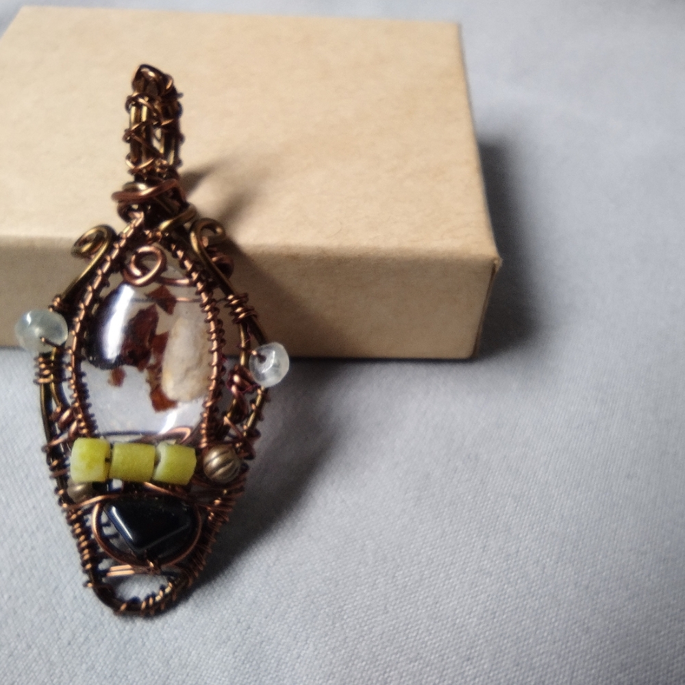 Handmade wire wrapped pendant